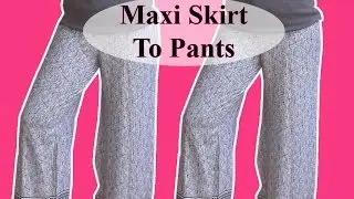 DIY clothes - How to make palazzo pants out of a maxi skirt//Remakes
