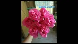 Recycling with shopping bags |  mini bouquet | bouquet with shopping bags recycling art |