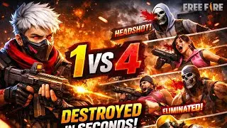 Free fire 1vs4 destroy in second #freefire