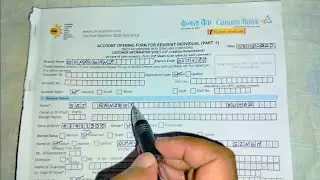 Canara Bank Account Opening Form Kaise Bhare| How to fill Canara Bank account Opening form in Hindi