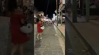 Faliraki Bar Street Late Night Walk 2021, Rhodes, Greece #shorts