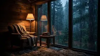 [Deep Recovery] Rainy Night Sounds: Cozy Cabin Window View To Heal Stress And Anxiety 💤