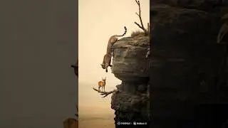 🔥🔥🔥 Leopard vs Antelope: The Most Intense Cliff ‼️⁉️ #shorts #shortvideo  #antelopes #leopard #goat