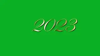 happy new year 2023 gold text animation green screen video