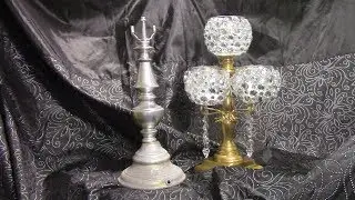 DIY $16 Gold 5 Arm Crystal Candelabra Votive Candle Holders  Table Centerpiece