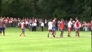 Pep Guardiola manhandles Thomas Muller in intense Bayern Munich training session...