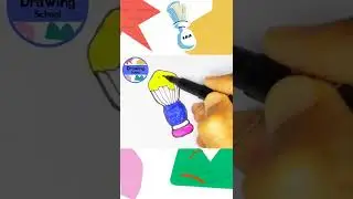 Learn how to draw a shaving brush | #️⃣ Drawing School | #shorts #brushdrawing #shavingbrush