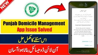 Domicile Management System App Issue Solved || E pay Punjab And Dastak App