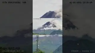 Горячие облака с горы Мерапи 01.02.2026 10:39 WIB #cctv #mountmerapitourism #eruption