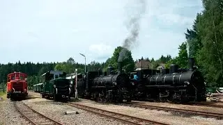 Waldviertler Schmalspurbahn Doppeltraktion Mh1 (&Ouml;BB 399. 01) und Mh4 (&Ouml;BB 399).04 2016 06 05