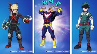 *NEW* All Fortnite My Hero Academia Leaked Skins & Emotes (IZUKU MIDORIYA,ALL MIGHT,IZUKU'S QUIRK..)