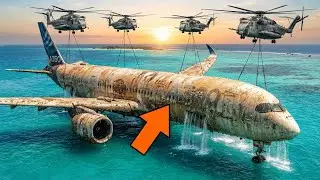 Raising a Corroded Airbus A350 XWB from a Tropical Coral Basin ASMR Excavating & Restoring