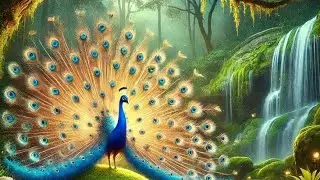 Beautiful Peafowl Bird & Nature Waterfall 🌿 Chinese Zen Music for Relaxing and Stress Relief.