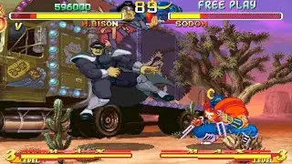 Street Fighter Alpha 2 M. Bison and Dan Hibiki Arcade Playthrough 
