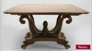 Antique American Empire mahogany flip top console table