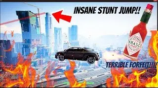 GTA 5 STUNT OR FAIL! CAN I LAND IT TO AVOID THE FORFEIT!? CRAZY GTA 5 STUNT