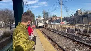 SEPTA: Sharon Hill Bound Kawasaki LRV Route 102 Trolley arriving Drexel Hill Junction