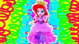 Disney Princess Ariel Statue Painting DIY 2017 by Flynn and Flounder & Toy fun & Learn Colors!