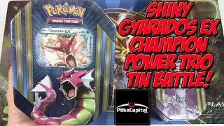 Pokemon Cards - Gyarados EX Champion Power Trio Tin Opening Battle vs ThePokeCapital!