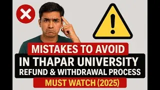Mistakes to Avoid in Thapar University Refund & Withdrawal Process | Must Watch (2025)