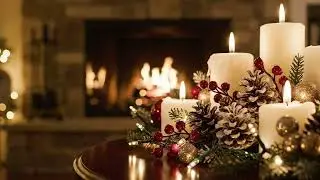 10 HOURS Cozy Holiday Ambiance  Candles, Christmas Lights & Fireplace Sounds  Perfect December Backg