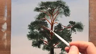 НАРИСОВАТЬ сосну проще, чем вы думаете / зимний пейзаж маслом