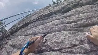 Lead Climbing Half and Half at Buzzard Rocks