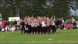 Iltajuhlan telinevoimistelun esitys