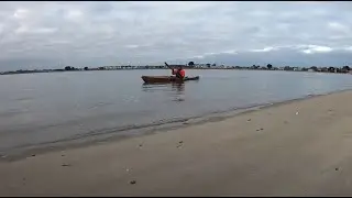 Cape Falcon F1 skin on frame kayak, Bull Island estuary, Dublin bay, Feb 2023.
