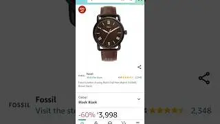 60% OFF Fossil Leather Watch! Timeless Elegance at a Steal! ⌚🔥#amazon #2024