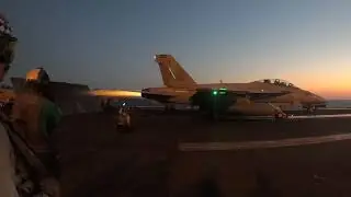 Navy F-18 Super Hornet Launches Off Aircraft Carrier