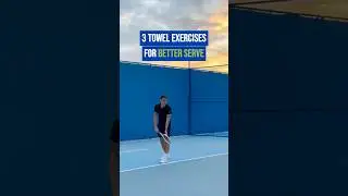Towel exercise for better serve! #tennis #tenniscoach #tennisserve #tennisservespecialist