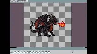 2D Pixel Art Dragon Character