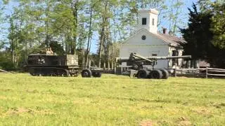 Long Tom artillery and M4 tractor at the Museum of American Armor