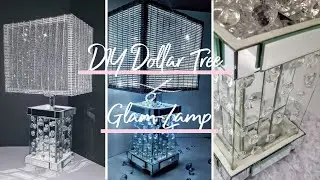 DIY Mirror Crystal Glam Lamp | High End Designer Dupe |  DIY Dollar Tree Glam Lamp | Z Gallerie Dupe