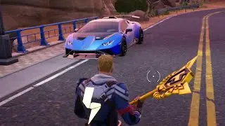 I see my blue Lamborghini STO in Fortnite chapter seven 