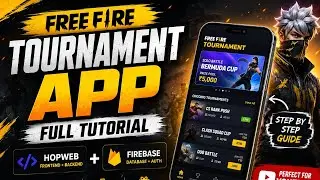 Free Fire Tournament App Full Tutorial | HopWeb + Firebase | Admin Panel + Auto Payment +Source Code