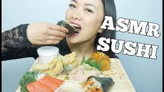 ASMR SUSHI CONE + SASHIMI + VEGGIE TEMPURA (EATING SOUNDS) | SAS-ASMR