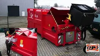 Presscontainer mit Hub-Kippvorrichtung