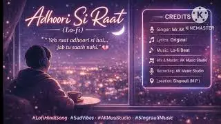 Adhoori Si Raat (Lo-fi) | Sad Hindi Lo-fi Song | Mr.AK | AK Music Studio