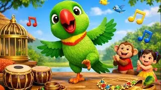 Main Tota Main Tota 🎵 Super Fun 3D Cartoon Song | Colorful Talking Parrot Nursery Rhyme for Kids