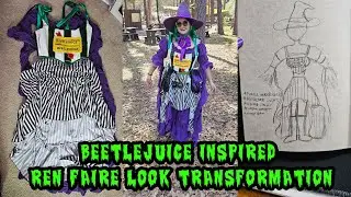 Beetlejuice Inspired Ren Faire Look Transformation💜💚🖤