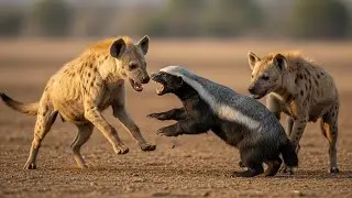 HONEY BADGER SAVES LION CUB FROM HYENAS