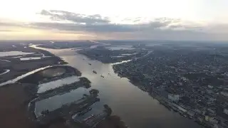 Kherson aerial sunset. Feb 2016