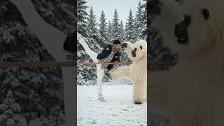 white  bear 🐨 and me ai video editing subscribe my channel  #assemblyai #shortsfeed #aiinfluencers