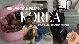 PACK + PREP WITH ME FOR KOREA 🇰🇷 my first ever brand trip! (organized packing, ootds, nails, reset)