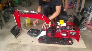 review excavator scale 1/12 | rc action homemade