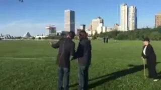 Van McNeil Channel 12 with Connor Doran with a surprise visit  Frank Mots Int'l Kite Festival