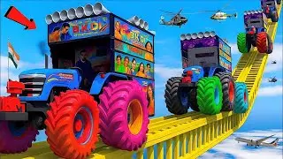 GTA 5 DJ Truck on Impossible Ramp! 🇮🇳 Hardcore Stunts & Crashes 😁🫨 Viewer Discretion Advised 🫨🙄
