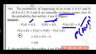 class 10 maths find that neither A nor B happens 2 mark question #10maths #tnpsc  #rrb #aptitude